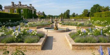 Naturstein Beetbegrenzungen im klassischen Garten