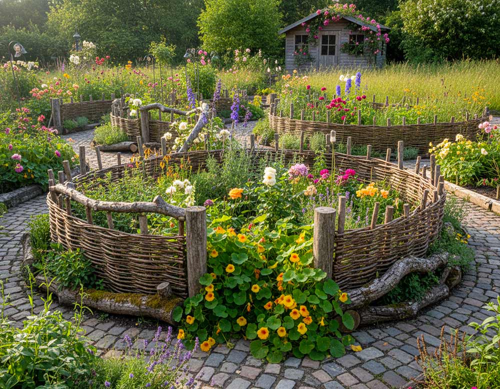 Beetbegrenzungen im Cottage‑Garten Beetbegrenzungen im Cottage‑Garten