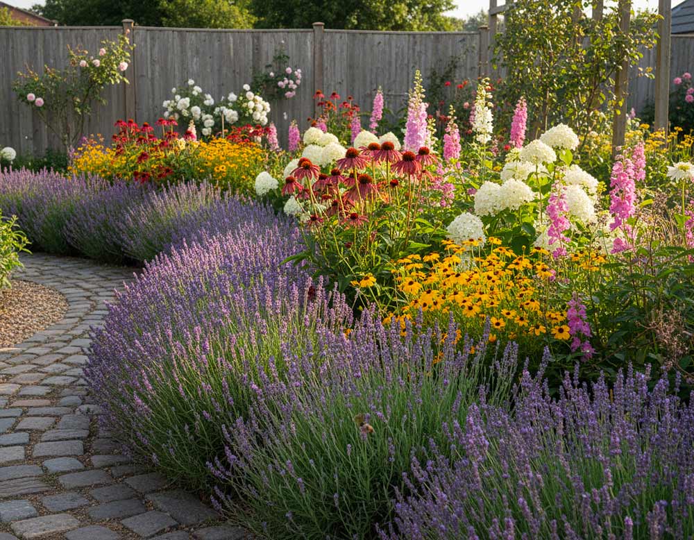 Beetgrenze mit Lavendel Pflanzen Beetgrenze mit Lavendel Pflanzen