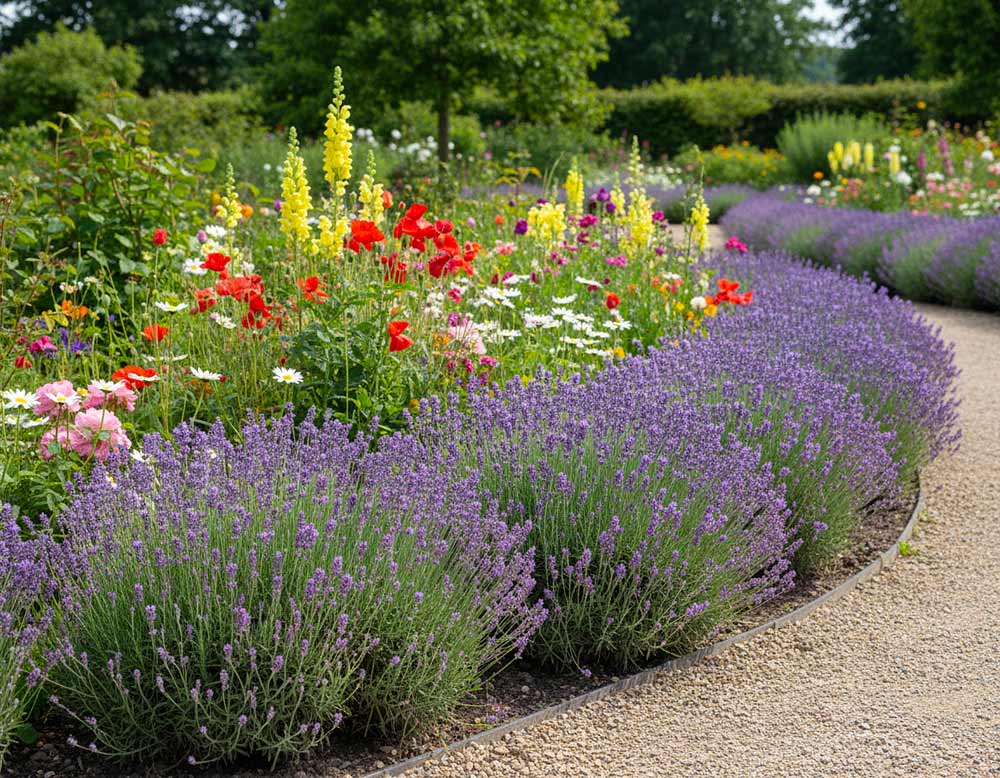 Lavendel als Beetumrandung