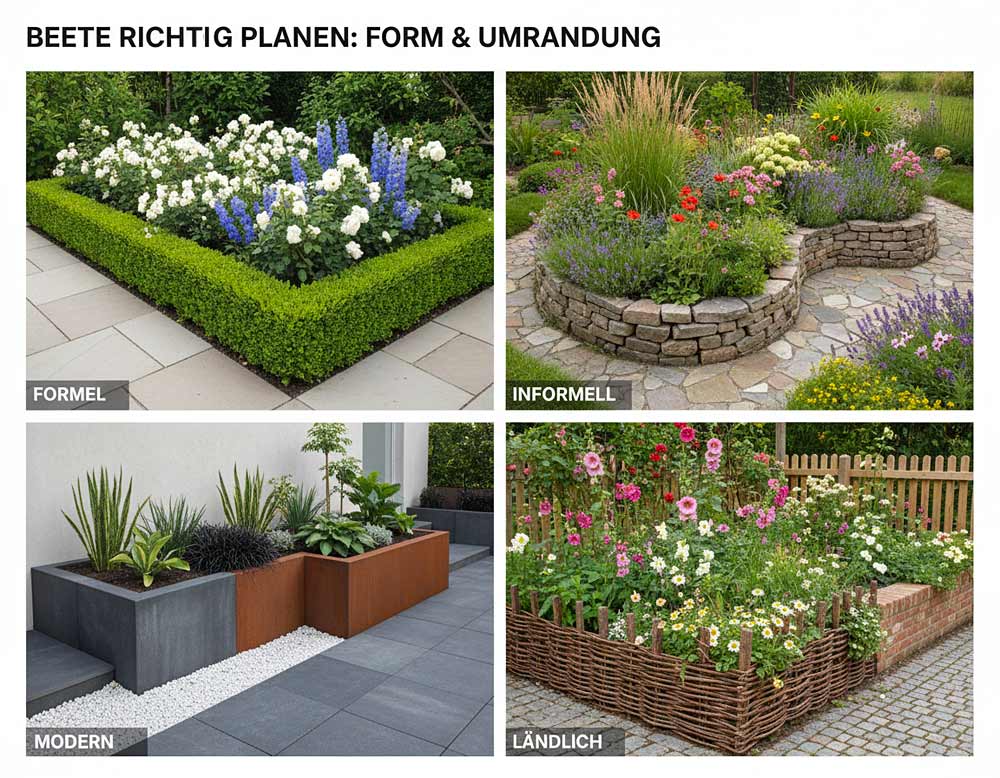 Beete planen: Beetform und Umrandung kombinieren Beete planen: Beetform und Umrandung kombinieren