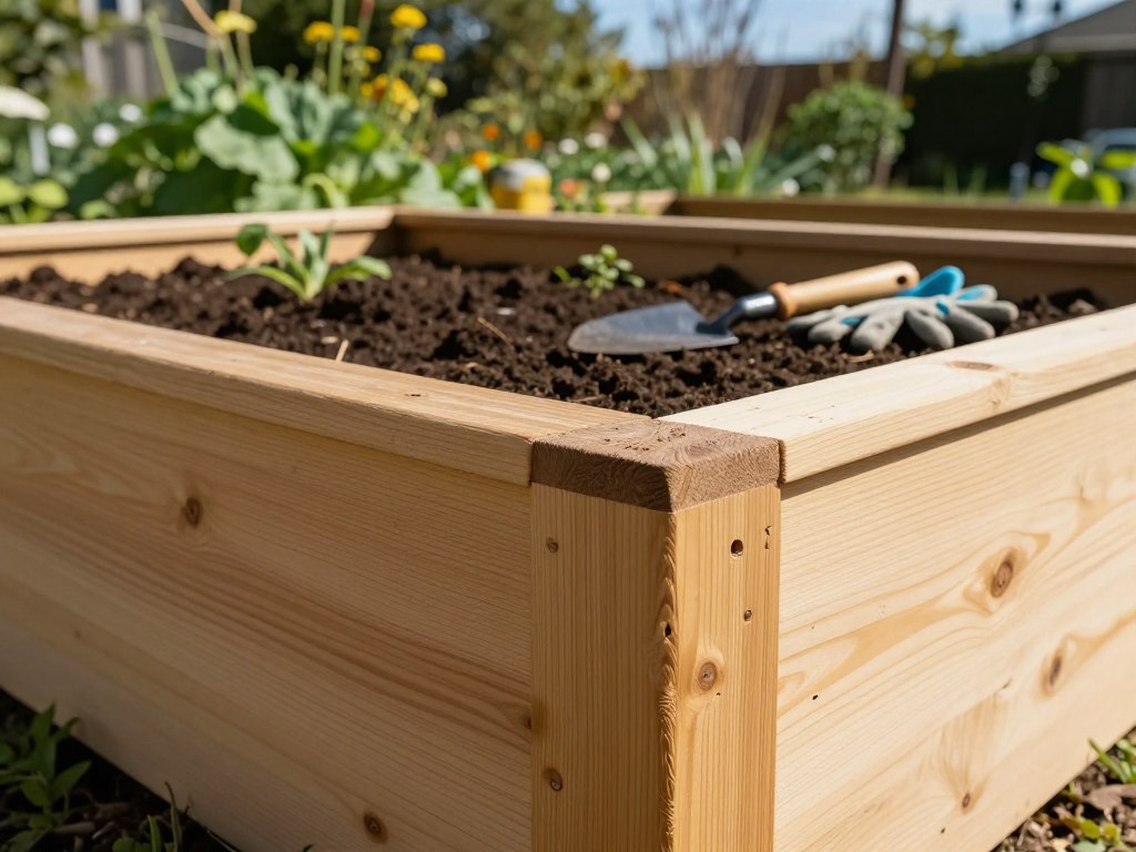 Hochbeet Konstruktion mit stabilen Eckverbindungen aus Nadelholz Hochbeet Konstruktion mit stabilen Eckverbindungen aus Nadelholz