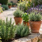 Mediterrane Beetumrandung: Stein, Terrakotta und duftende Kräuter kombinieren